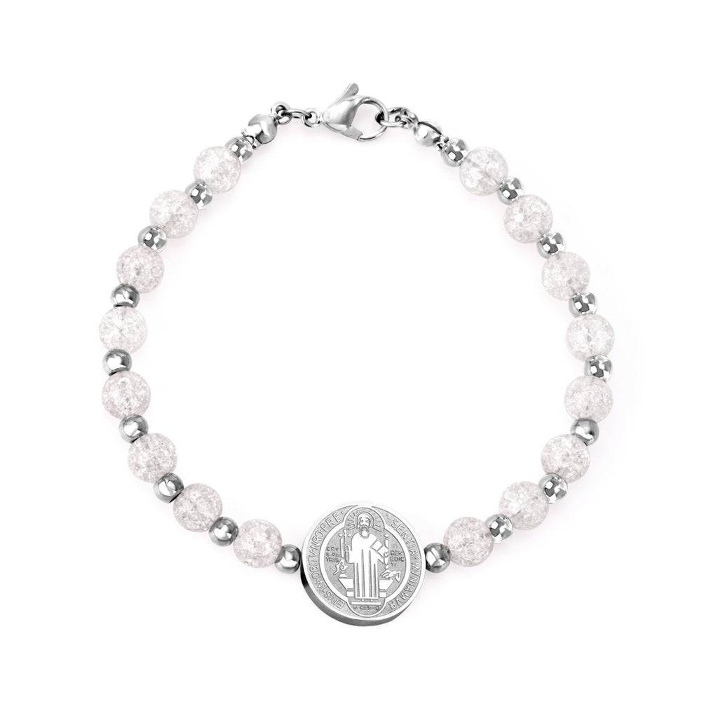 ASON Beaded Crystal Round Jesu Pendants Bracelets & Bangles For Women Girl Stainless Steel Beads pulseira Bracelets Party