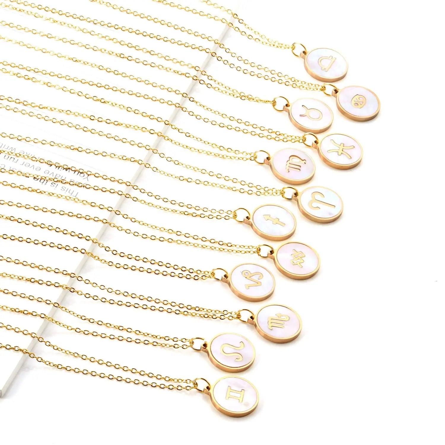 Shell Pendant Twelve Constellation Stainless Steel Necklace Man Jewelry For Women Choker Chain Necklace Collar 2021 asonjewelry