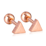 ASON – boucles d'oreilles géométriques en or Rose/noir pour femmes, bijoux en acier inoxydable, accessoires cadeaux, Triangle/cercle/carré