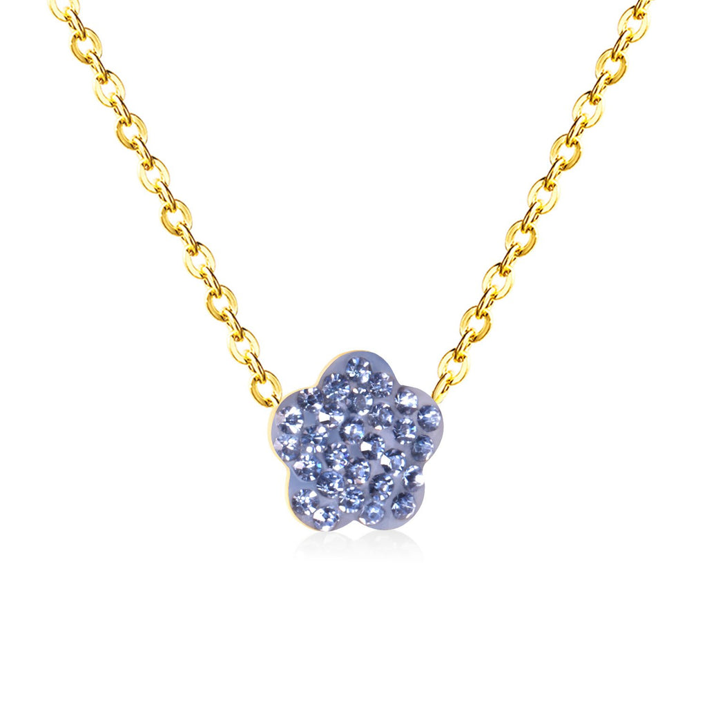 ASON Flower Clay Pendant Necklaces Stainless Steel 12 Color Wholesale Chain Jewelry Female Party Necklaces Wedding