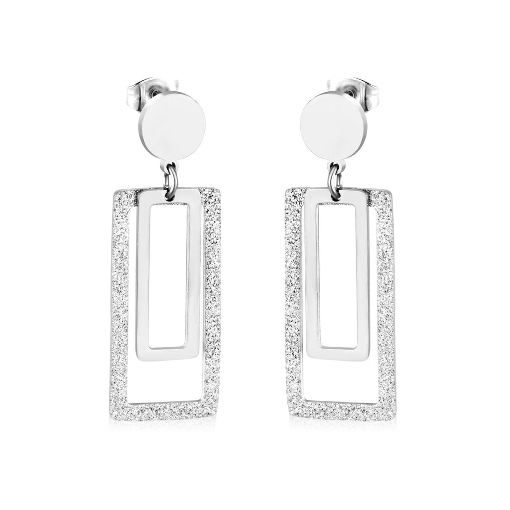 ASON Statement Long Tassel Geometry Dangle Piercing Drop Earrings Jewelry Stainless Steel For Women Accessories Wholesale