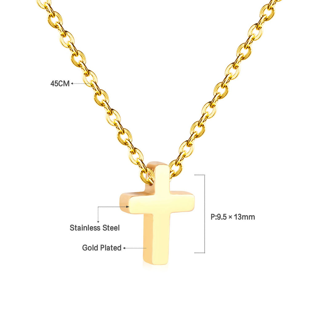 ASON Cross Pendants 45cm Rolo Cuban Link Chains Necklaces Top Sale Gold Color Choker Collars Women Party Gift Jewelry