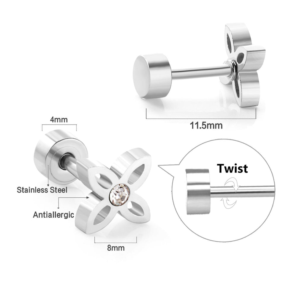 ASON pendiente de flor de moda, pendiente de tuerca de circonia cúbica para mujer, accesorios de joyería de acero inoxidable de Color dorado