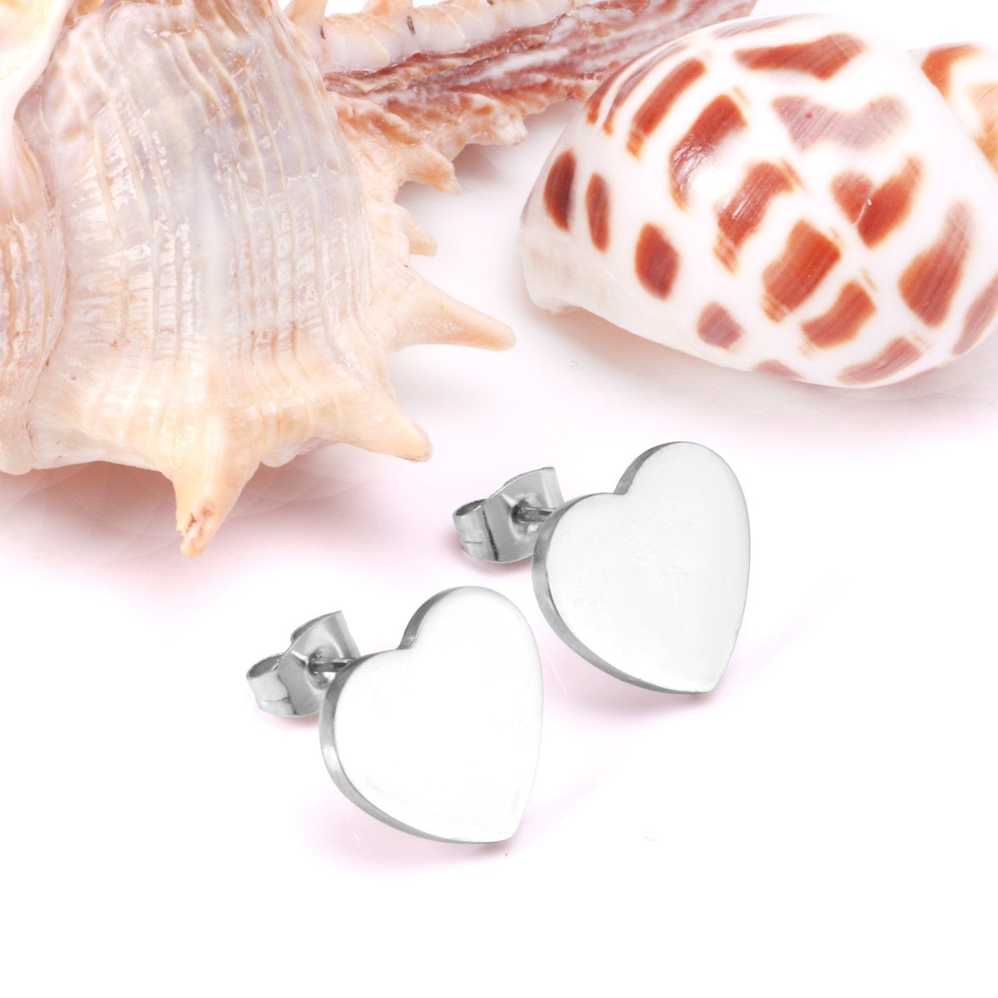 ASON Lover's Jewelry Gold Color Heart Earrings Stainless Steel Push Back Piercing Stud Earrings Ladies Accessories Party asonjewelry