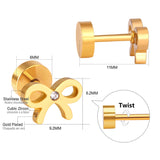 ASON fille bijoux nœud-noeud forme cristal boucles d'oreilles en gros en acier inoxydable Anti-allergie boucle d'oreille mode bijoux fête
