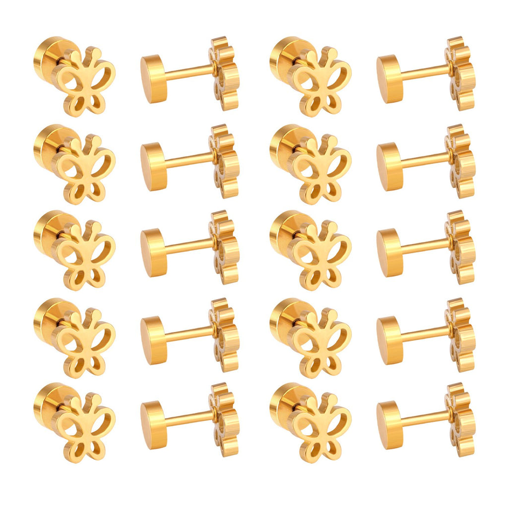 Pendientes pequeños con forma de flor de insecto para mujer, aretes navideños de acero inoxidable, aretes de joyería brincos