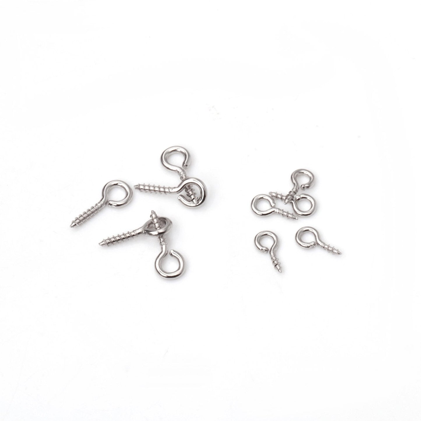 ASON 100pcs/Lot Stainless Steel Small Screw Eye Pin Mini Eyelets Threaded Hook for DIY Jewelry Making Beads Pendant Supplies asonjewelry