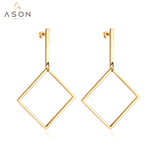 Pendientes ASON para mujer, pendientes colgantes geométricos de Color dorado, accesorios de acero inoxidable, bisutería, regalo para fiesta