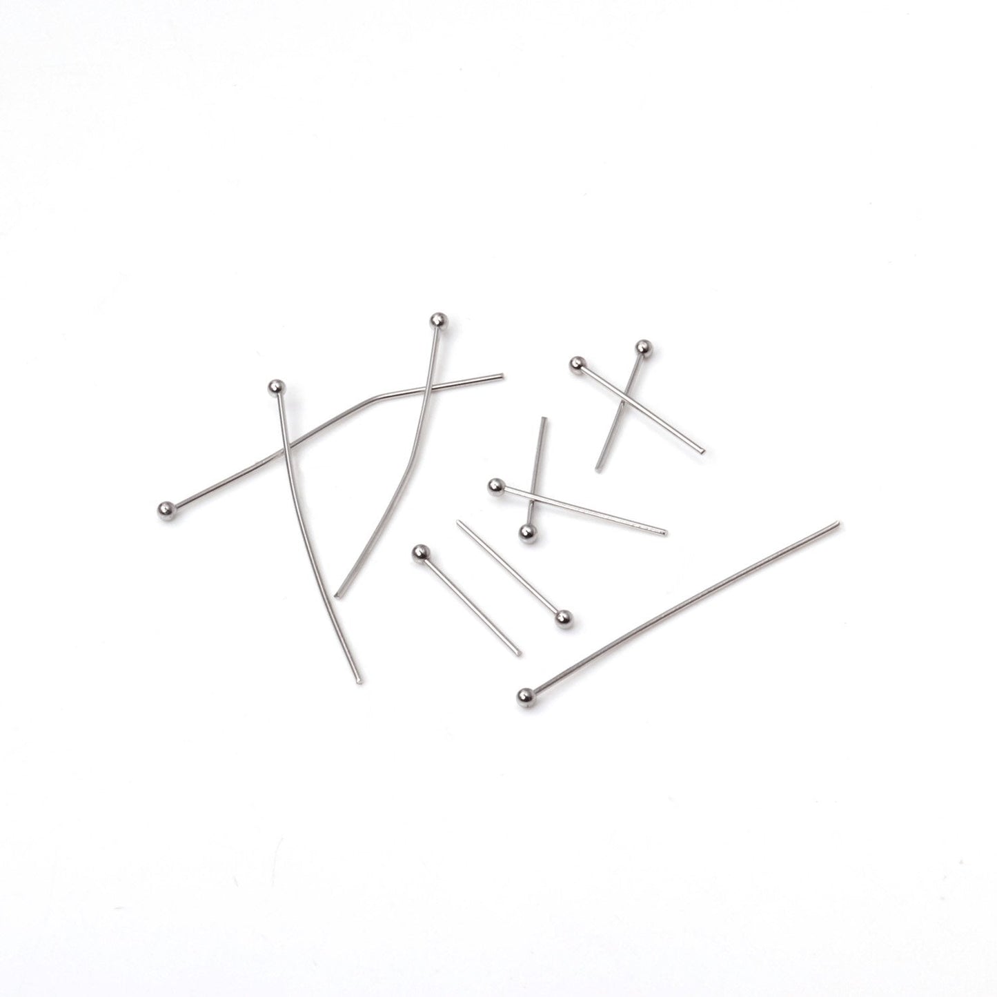 ASON 100pcs/lot Silver Color Stainless Steel Finding Ball Head Pins Bead Needle Round Head Needle For DIY Earring Jewelry Making asonjewelry