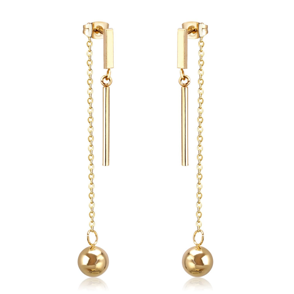 ASON Long Line Link Chain Imitation Pearl Dangle Earrings for Women Gold Color Cross Earrings Female Bijoux Pendientes