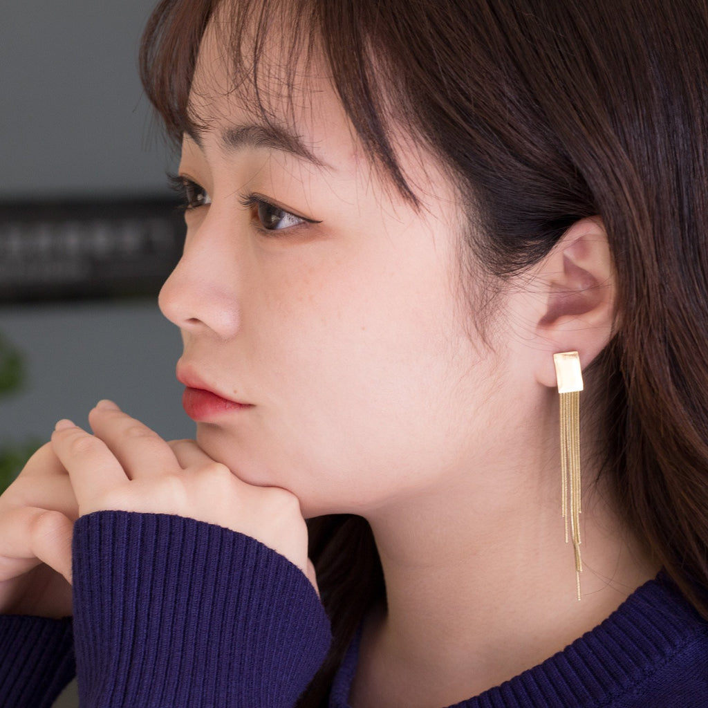 Vestido de joyería de estilo coreano para boda, Pendientes colgantes con borlas, Pendientes colgantes de acero inoxidable para mujer, Pendientes de Navidad