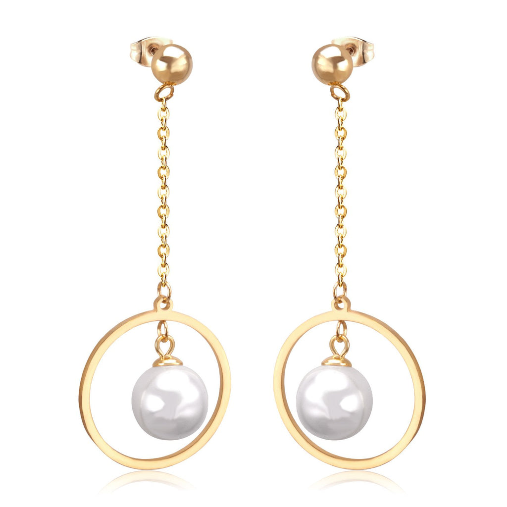 Pendientes largos de perlas falsas, pendientes redondos colgantes, joyería de moda para mujeres, pendientes de estilo coreano 2020 brincos