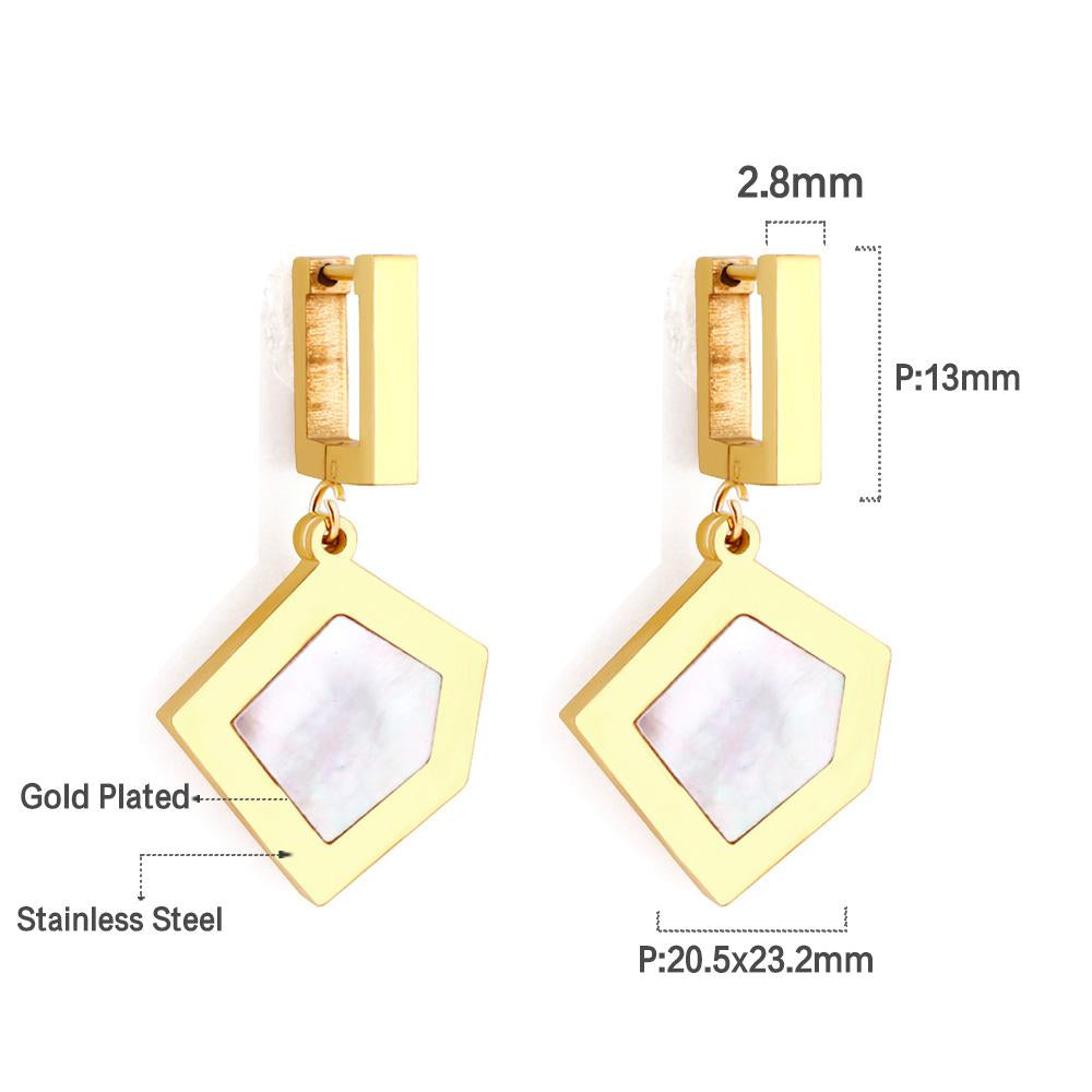 Boucles d'oreilles Punk pour femmes, Bijoux en acier inoxydable, couleur or, coquille géométrique, cerceau, Bijoux de fête, vente en gros, nouvelle collection 2022