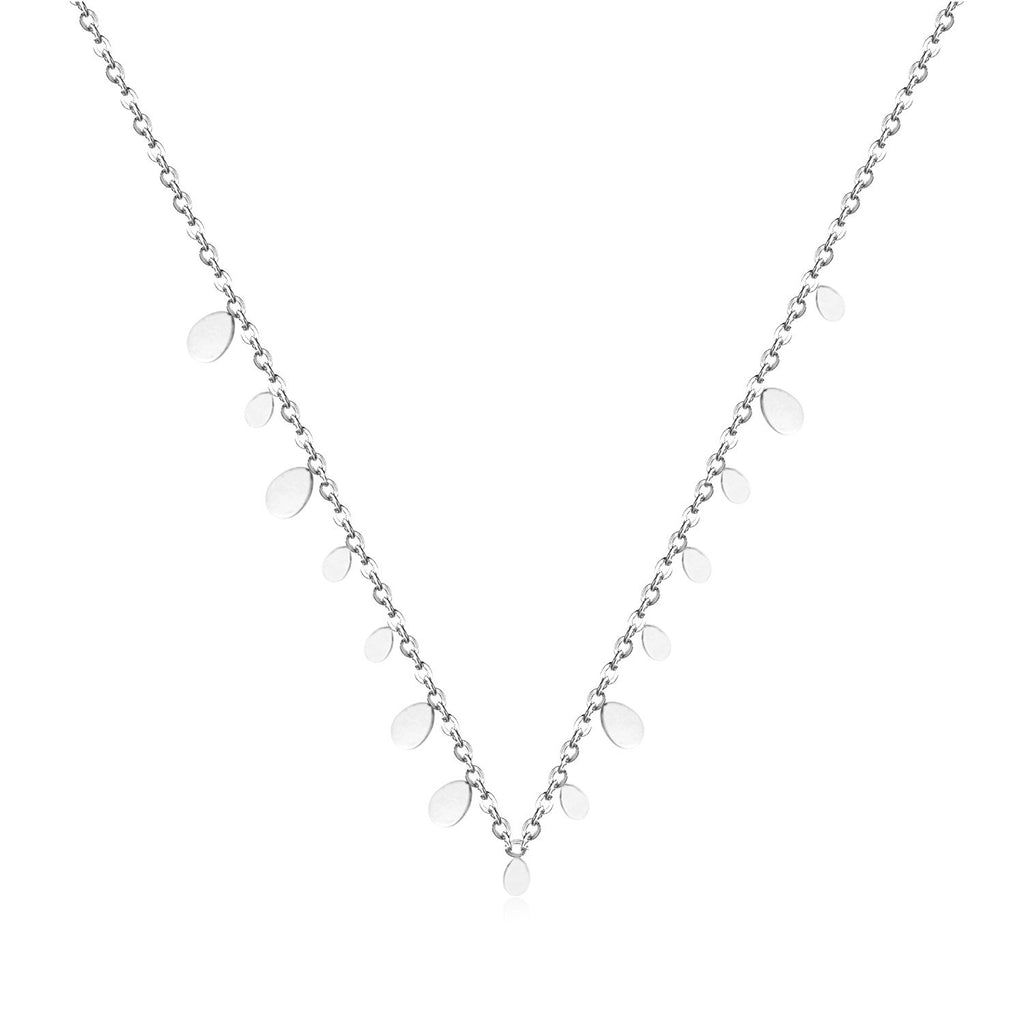 ASON New Stainless Steel Water Drop Shape Pendant Collier Bijoux Gold Color Choker Necklace Accessories Friend Gift Jewelry