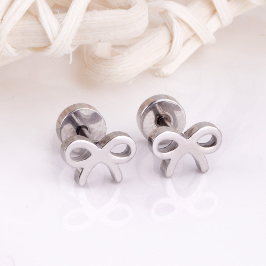 ASON fille bijoux nœud-noeud forme cristal boucles d'oreilles en gros en acier inoxydable Anti-allergie boucle d'oreille mode bijoux fête
