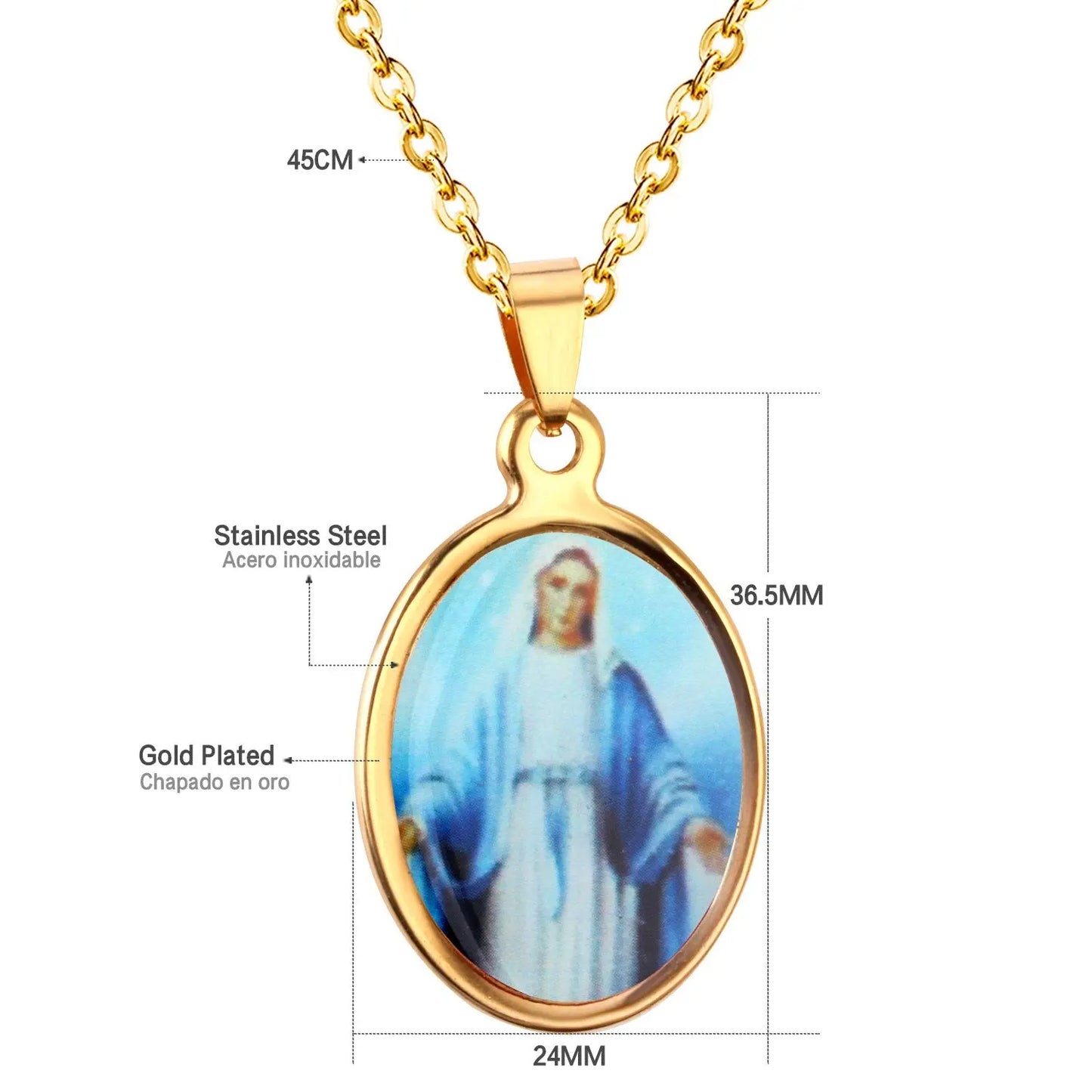 316L Stainless Steel Blessed Virgin Mary Necklaces Pendants-106301G asonjewelry