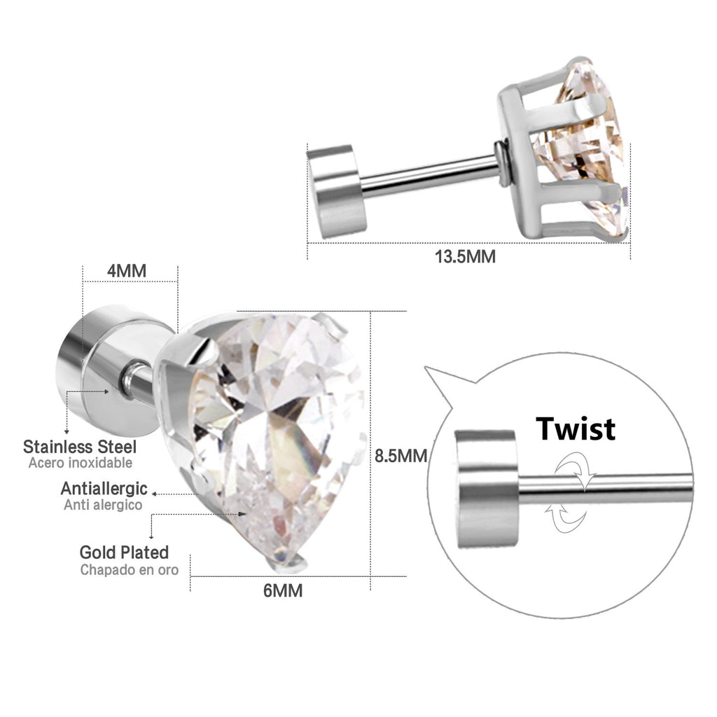 Boucles d'oreilles goutte d'eau Piercing cristal boucles d'oreilles en acier inoxydable pour femmes/enfants bijoux de mode pendientes brincos