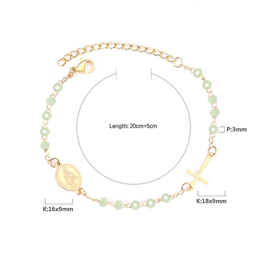 ASON Female Adjustable Extender Chains Bracelets Classic Style Black/Red/Pink/Blue Crystal Beaded Bracelets Women Curb Gift