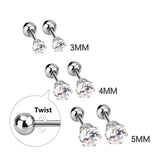 Boucles d'oreilles à vis à bille 3-5mm pour femmes, bijoux à la mode pour enfants, piercing en cristal, boucles d'oreilles pendientes brincos