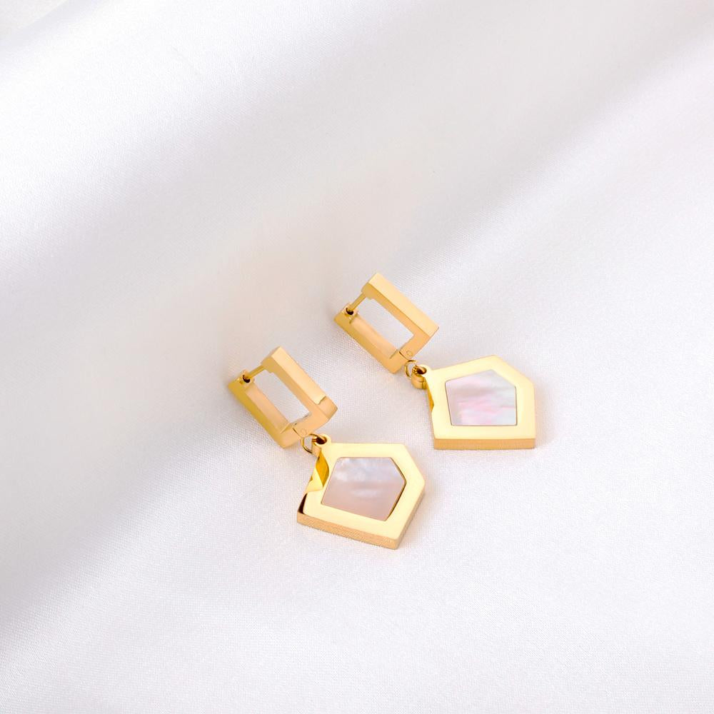 Boucles d'oreilles Punk pour femmes, Bijoux en acier inoxydable, couleur or, coquille géométrique, cerceau, Bijoux de fête, vente en gros, nouvelle collection 2022