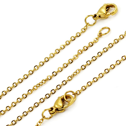 ASON 10pcs / 1mm~2mm Cross Link Stainless Steel asonjewelry