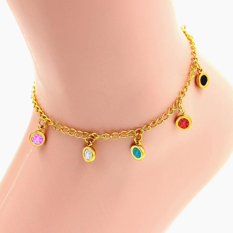 Gold soft anklet in different colors asonjewelry