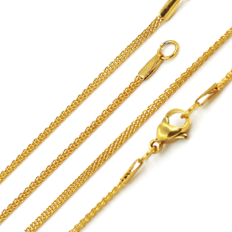 ASON 10pcs / 2mm*45cm 50cm 55cm 60cm Flat Mesh with Chains asonjewelry