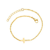 Steel color gold cross pendant accessories bracelet without diamonds 12mm 15+3cm