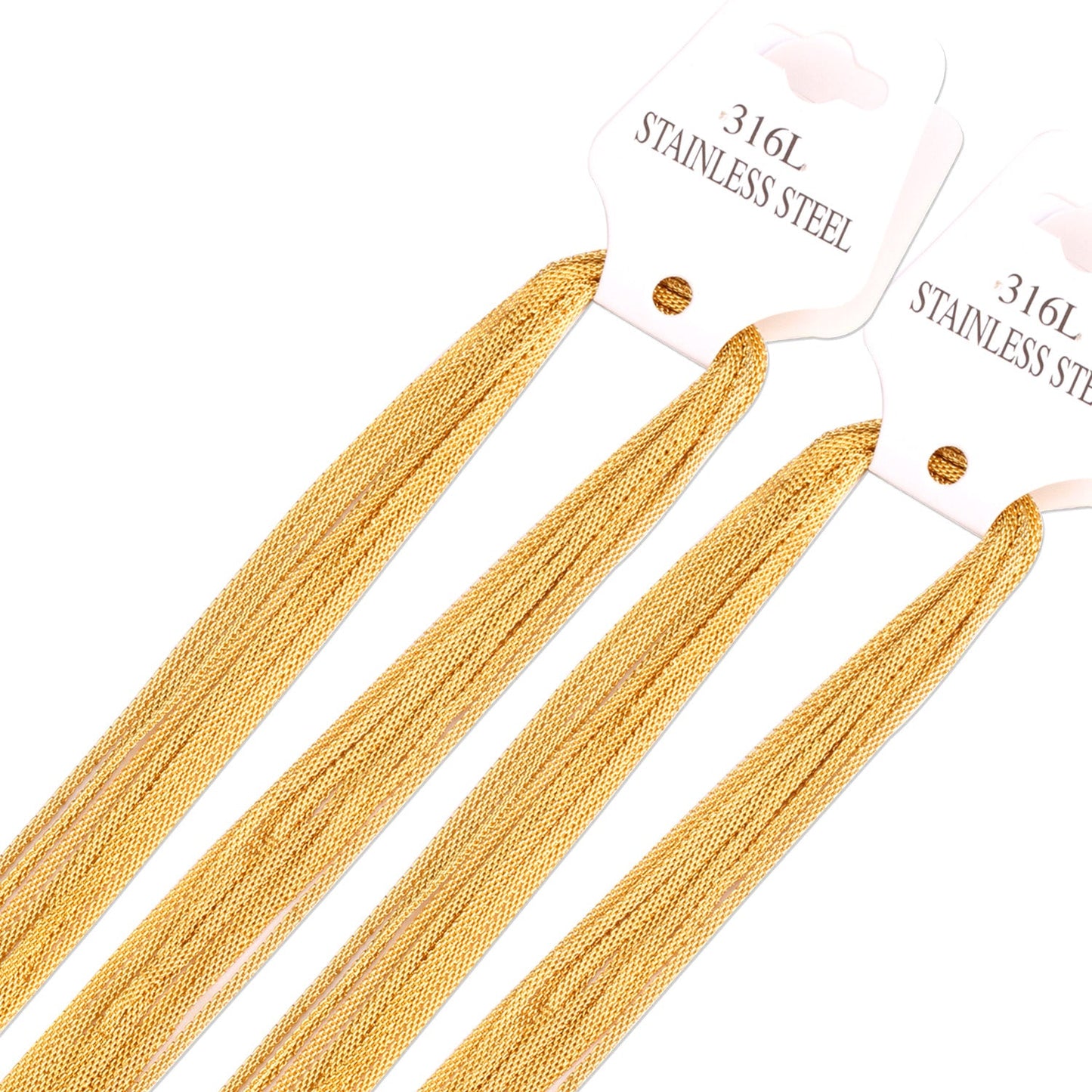 ASON 10pcs / 2mm*45cm 50cm 55cm 60cm Flat Mesh with Chains asonjewelry