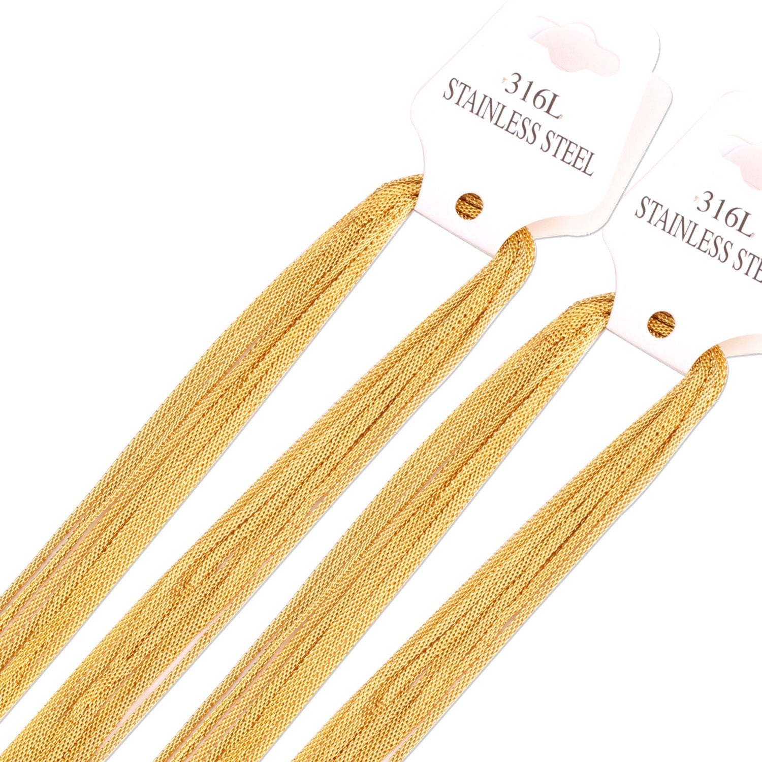 ASON 10pcs / 2mm*45cm 50cm 55cm 60cm Flat Mesh with Chains asonjewelry