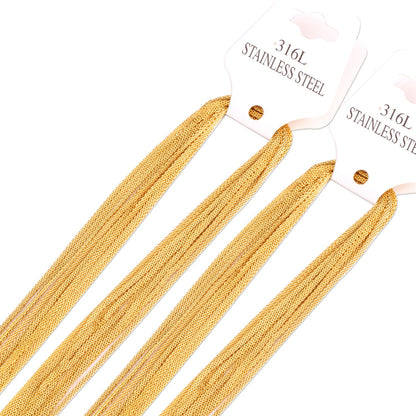 ASON 10pcs / 2mm*45cm 50cm 55cm 60cm Flat Mesh with Chains asonjewelry