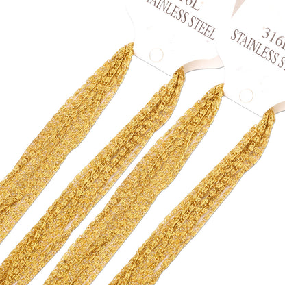 ASON 10pcs / 2mm*45cm 50cm 55cm 60cm U-Shape Stainless Steel Chains asonjewelry