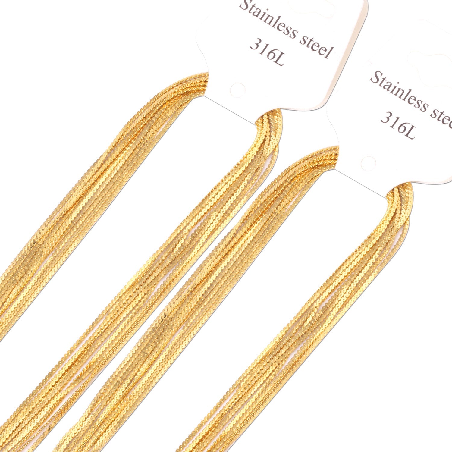 ASON 10pcs / 2mm*45cm 50cm 55cm 60cm S-Shape Stainless Steel Chains asonjewelry