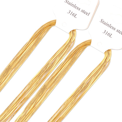 ASON 10pcs / 2mm*45cm 50cm 55cm 60cm S-Shape Stainless Steel Chains asonjewelry