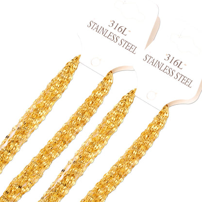 ASON 10pcs / 2mm*45cm 50cm 55cm 60cm Lips Stainless Steel Chains asonjewelry