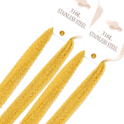 ASON 10pcs / 2mm*45cm 50cm 55cm 60cm Stainless Steel Chain with Round Wire and Double Buckle asonjewelry