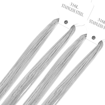 ASON 10pcs / 2mm*45cm 50cm 55cm 60cm Flat Mesh with Chains asonjewelry