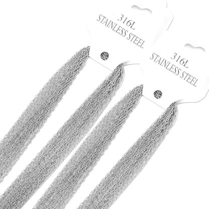 ASON 10pcs / 2mm*45cm 50cm 55cm 60cm Stainless Steel Chain with Round Wire and Double Buckle asonjewelry