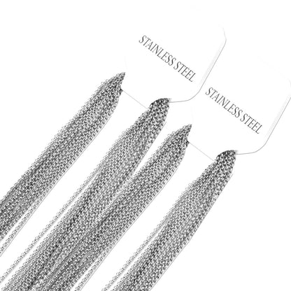 ASON 10pcs/bulk long necklace women collar 2MM steel color & gold color & rose gold & black & pearl stainless steel necklace wholesale asonjewelry