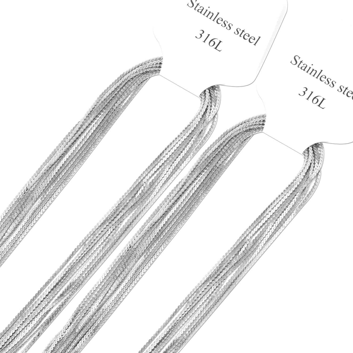 ASON 10pcs / 2mm*45cm 50cm 55cm 60cm S-Shape Stainless Steel Chains asonjewelry