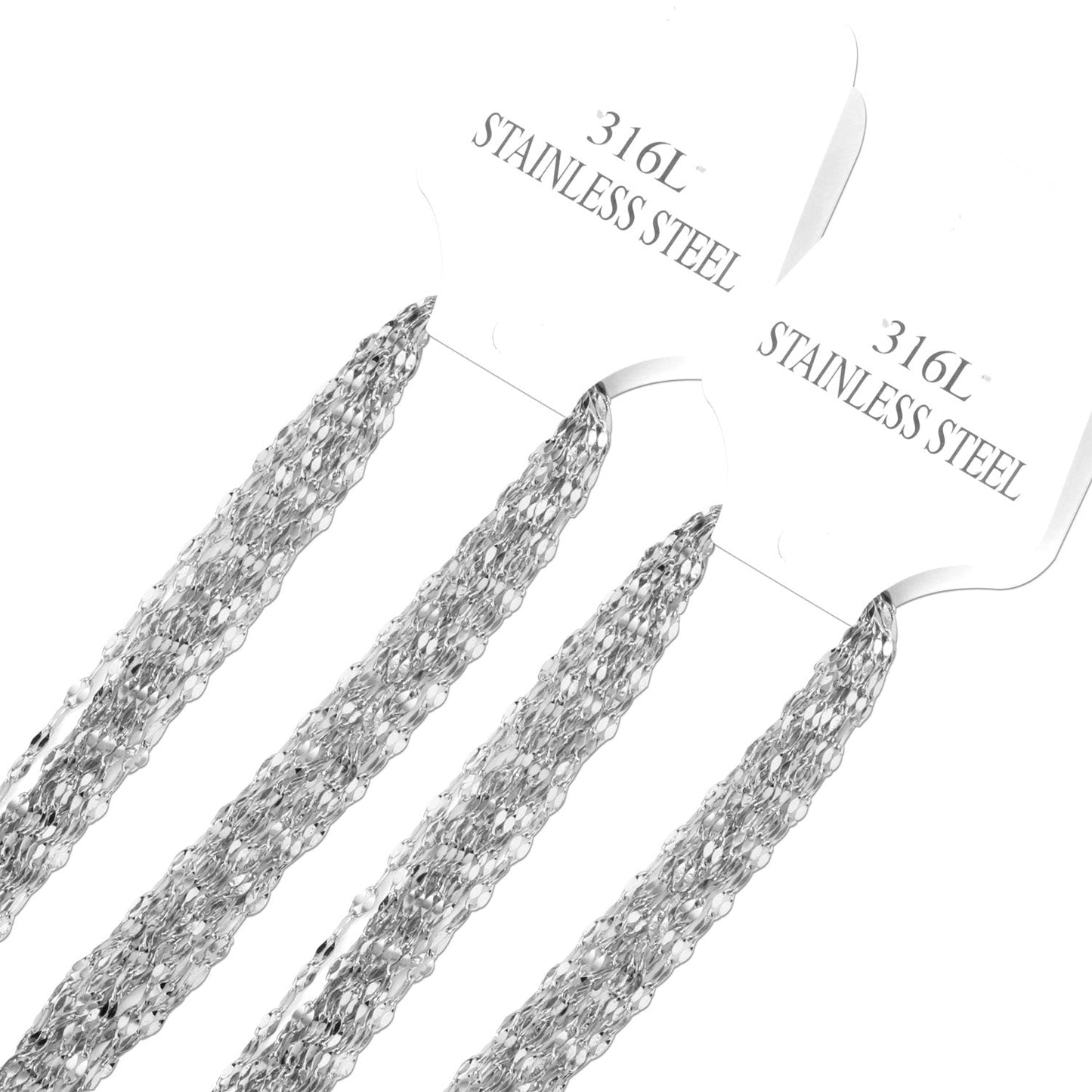 ASON 10pcs / 2mm*45cm 50cm 55cm 60cm Lips Stainless Steel Chains asonjewelry