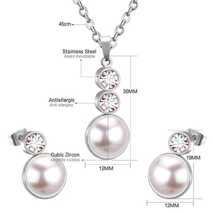 Gold/steel-colored sticky pearls set + two small round cakes topped with diamonds asonjewelry