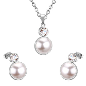 Gold/steel-colored sticky pearl set + a small round cake with diamonds on top