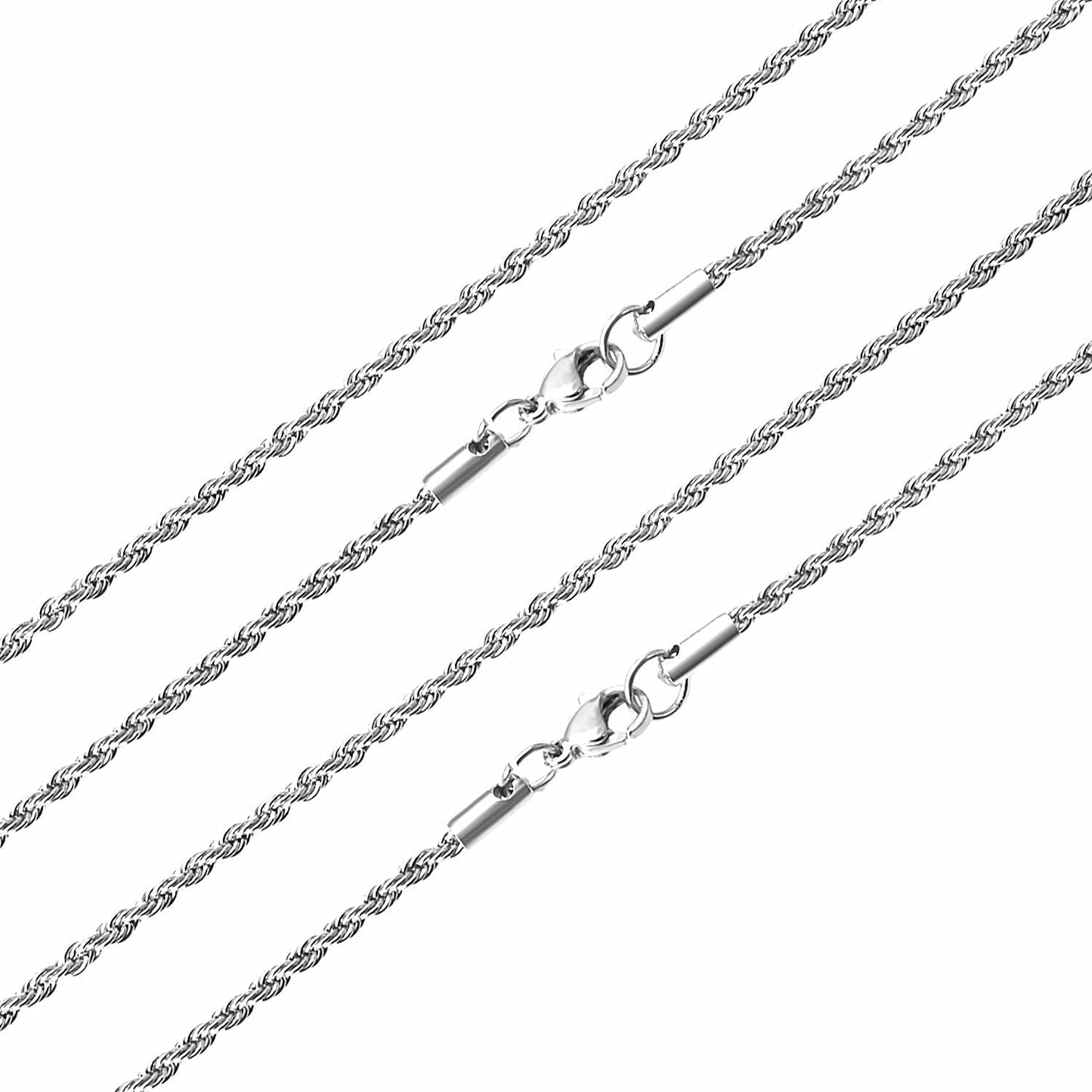 ASON 10pcs/bulk long necklace collar 3mm*45cm & 4mm*45cm twisted matching chain steel color & gold color stainless steel necklace wholesale asonjewelry