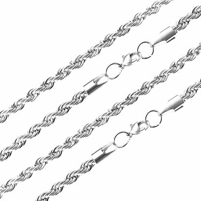 ASON 10pcs/bulk long necklace collar 3mm*45cm & 4mm*45cm twisted matching chain steel color & gold color stainless steel necklace wholesale asonjewelry