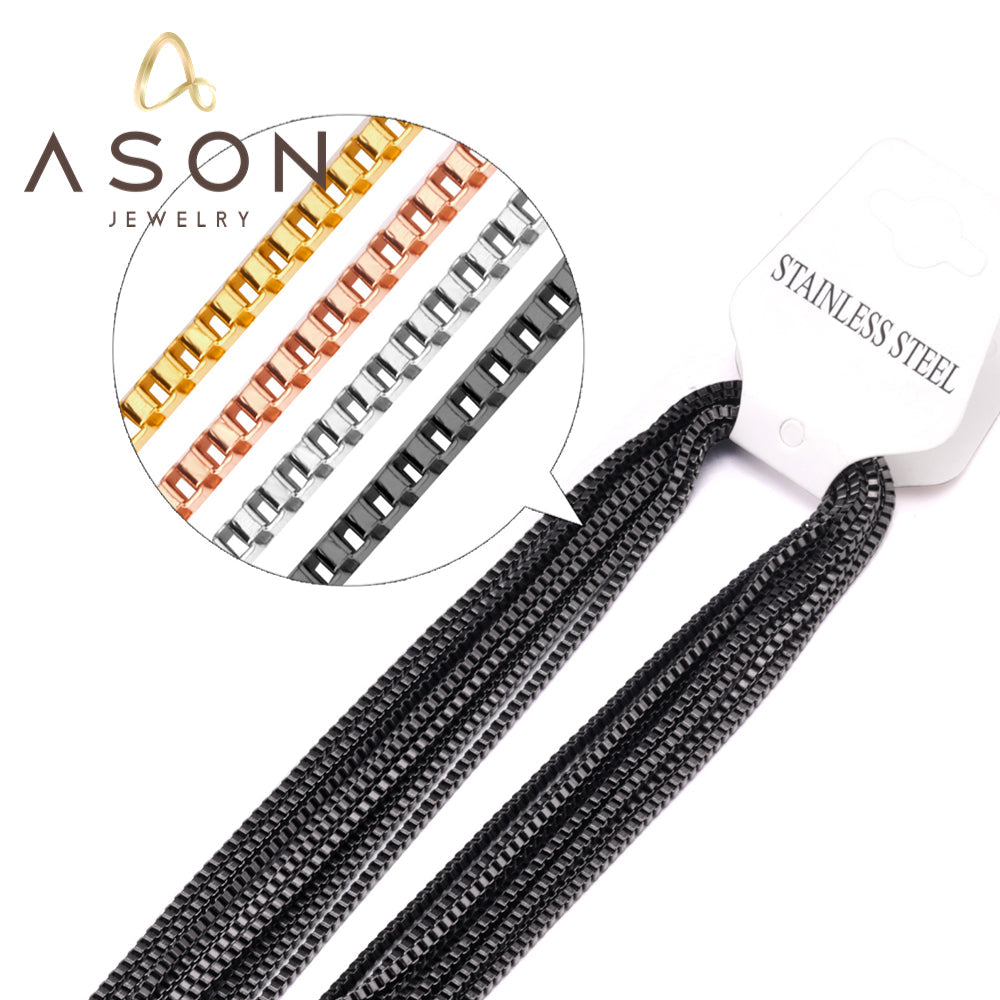 ASON 10pcs / 2mm*45~60cm square box with chain asonjewelry