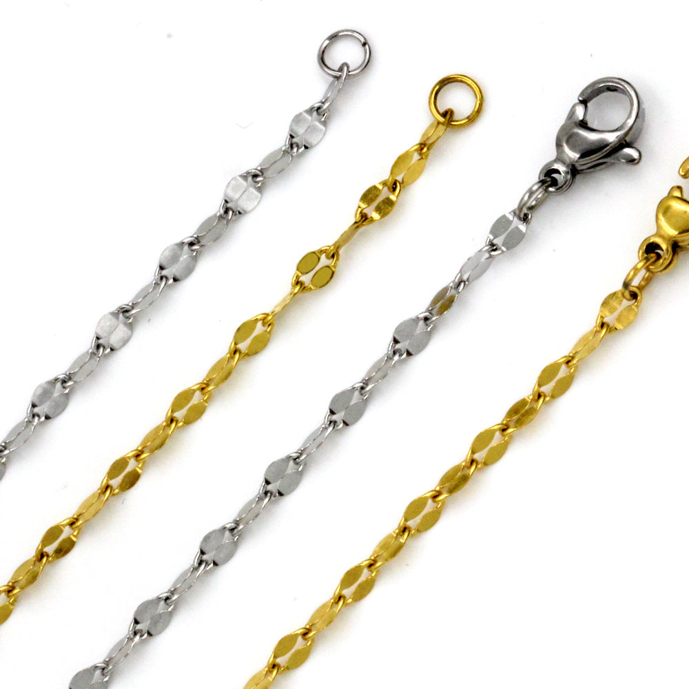 ASON 10pcs / 2mm*45cm 50cm 55cm 60cm Lips Stainless Steel Chains asonjewelry