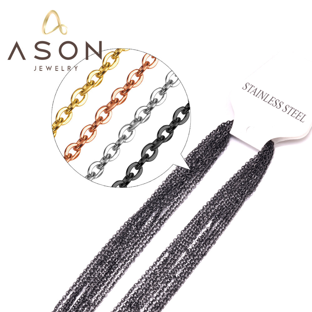 ASON 10pcs / 1mm~2mm Cross Link Stainless Steel asonjewelry