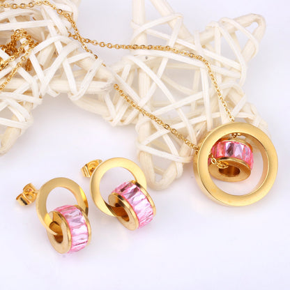 Gold Bezel Set with Black, White & Pink Diamonds asonjewelry