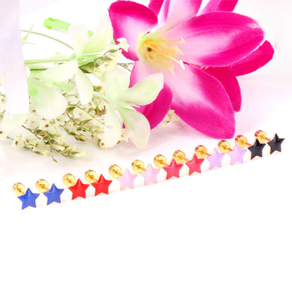12 pairs steel/golden star ombre screwback stud earrings asonjewelry